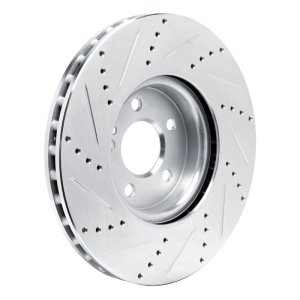 Mercedes-Benz A220 Brake Rotor (1) - Front Right - R1 Concepts - Drilled & Slotted - Silver - `19-`25